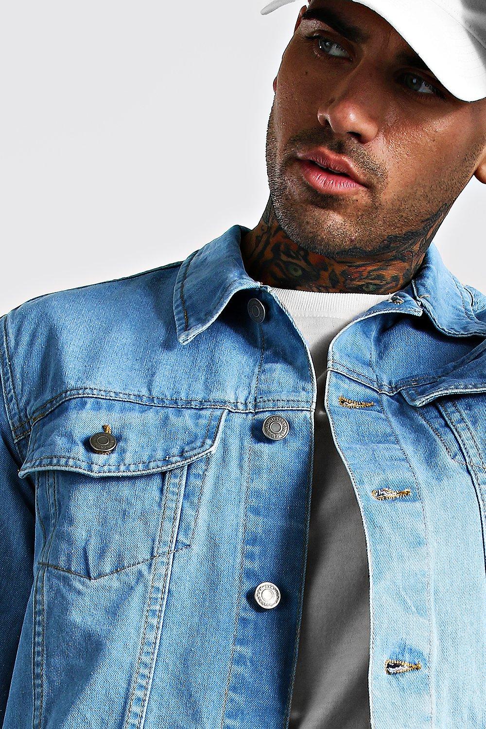 Mens longline 2024 denim jacket